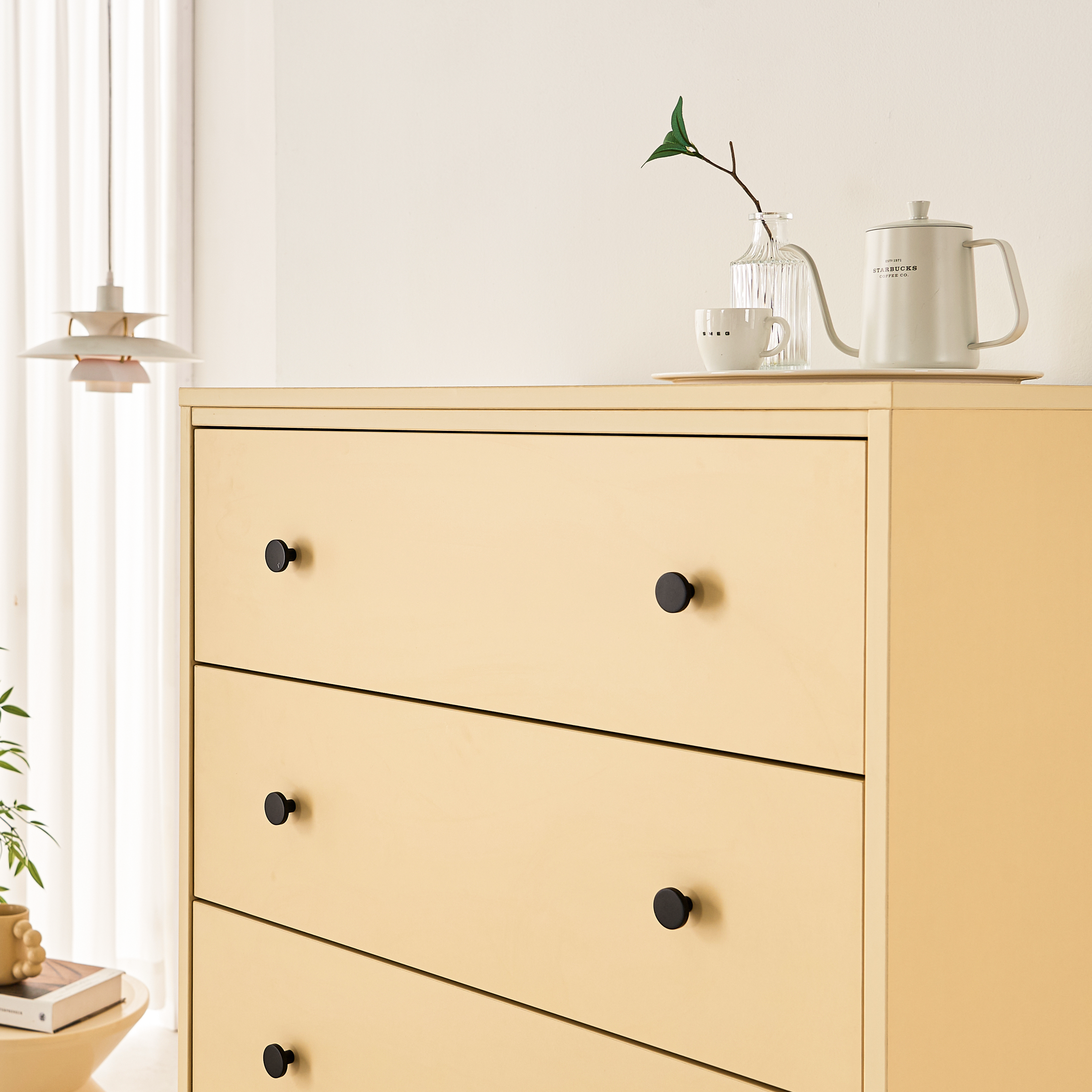 포포노 드레스룸서랍장 깊은 안방 5단서랍장 800x495x1320mm, 5단, 버터옐로우 - 상세 이미지 5