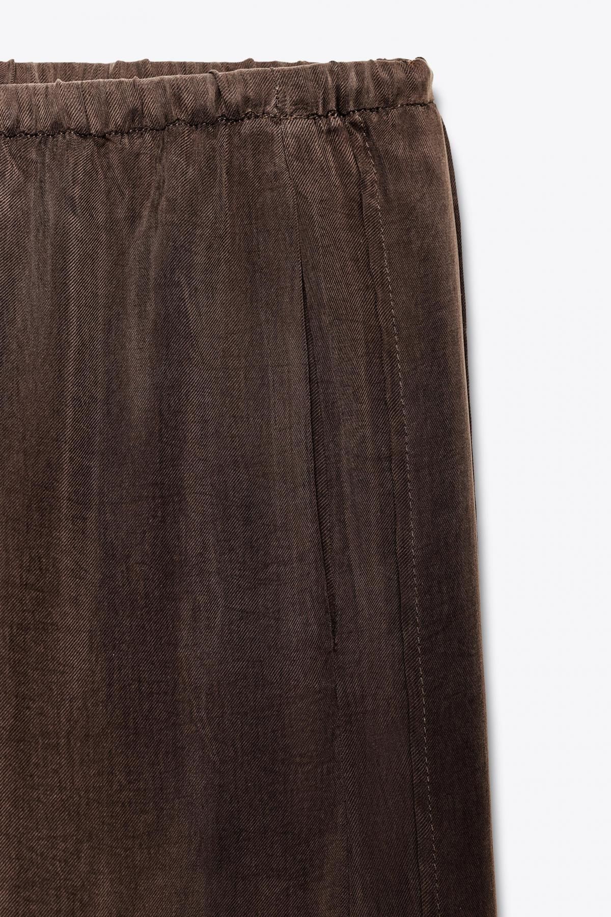 자라 슬릿 디테일 와이드 니트 팬츠 9479/250 DARK BROWN - 상세 이미지 5