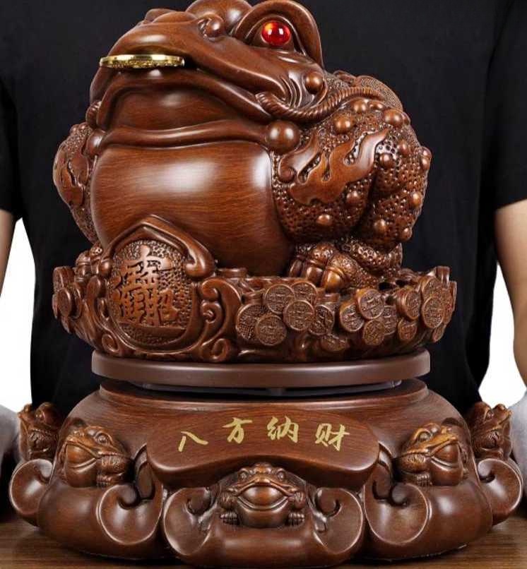 삼족두꺼비 개구리 소품 사무실 엽전 조형물 인테리어 A형-브라우(23x24cm) 이미지 6