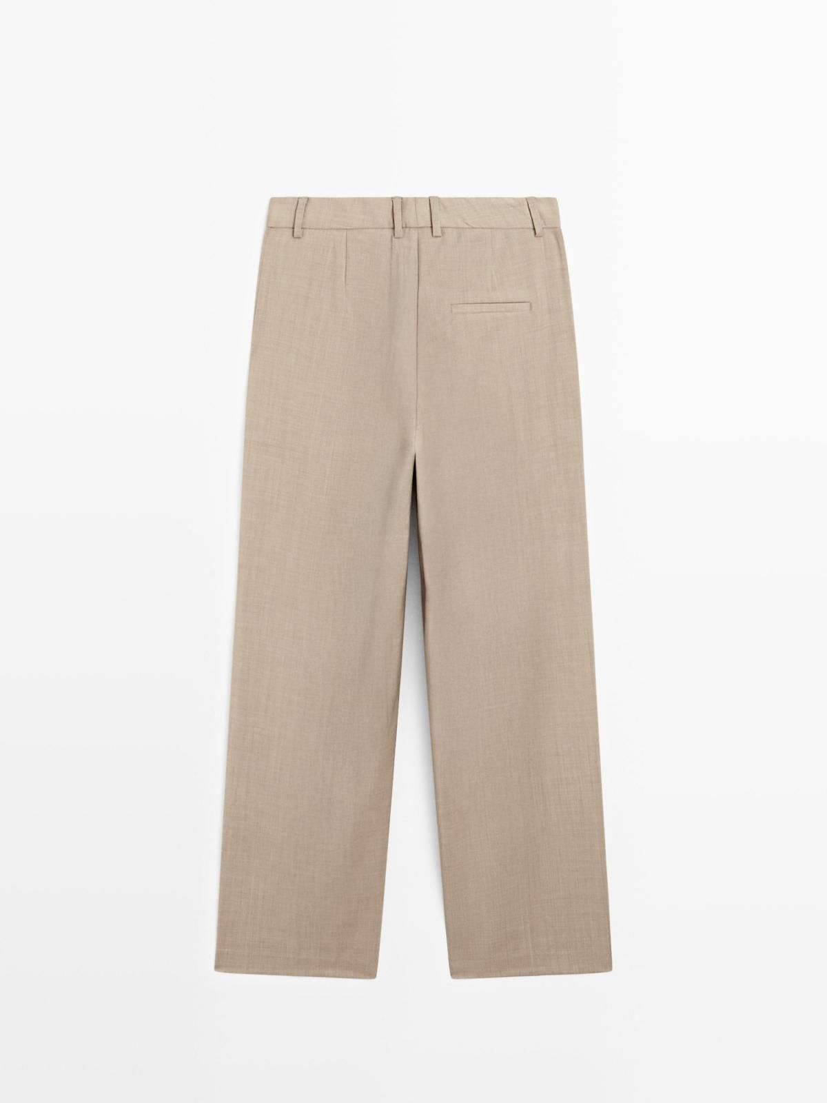 마시모두띠 와이드핏 100울 다트 슬랙스 팬츠 5012/681 BEIGE - 상세 이미지 4