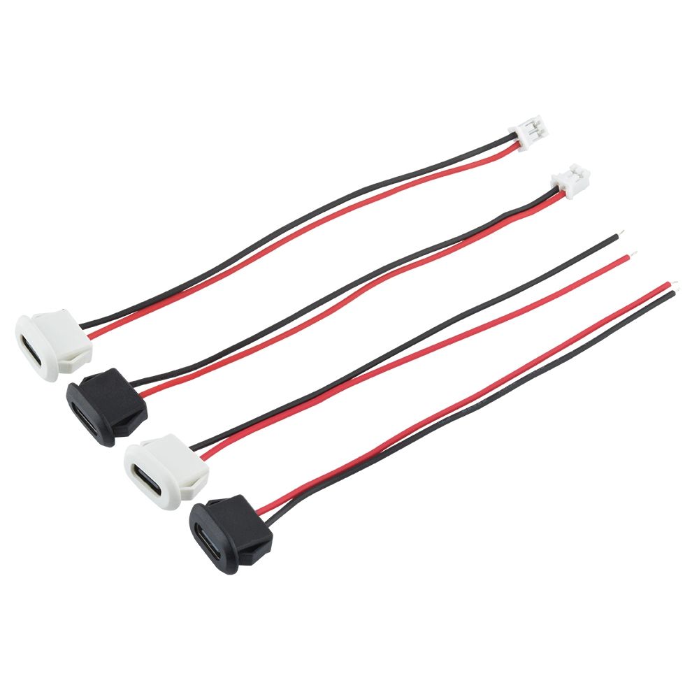 커넥터 TYPE 5PCS 충전기 소켓 버클 와이어 동축 TYPE C 2P 화이트 선 110mm - 상품 이미지