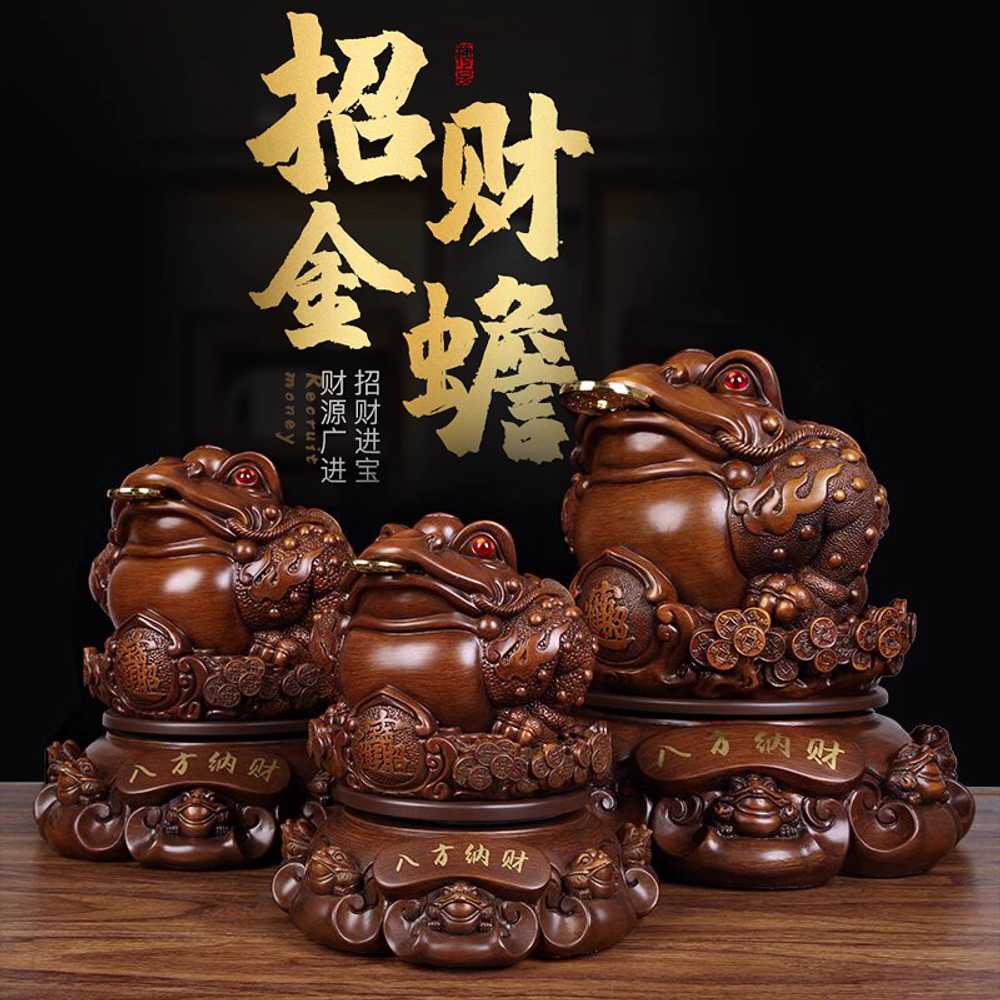 삼족두꺼비 개구리 소품 사무실 엽전 조형물 인테리어 A형-브라우(23x24cm) - 상세 이미지 4