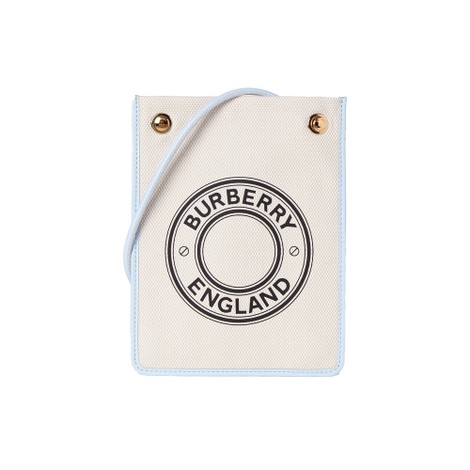 버버리 로고 그래픽 블루 캔버스 파우치 크로스백 80401021