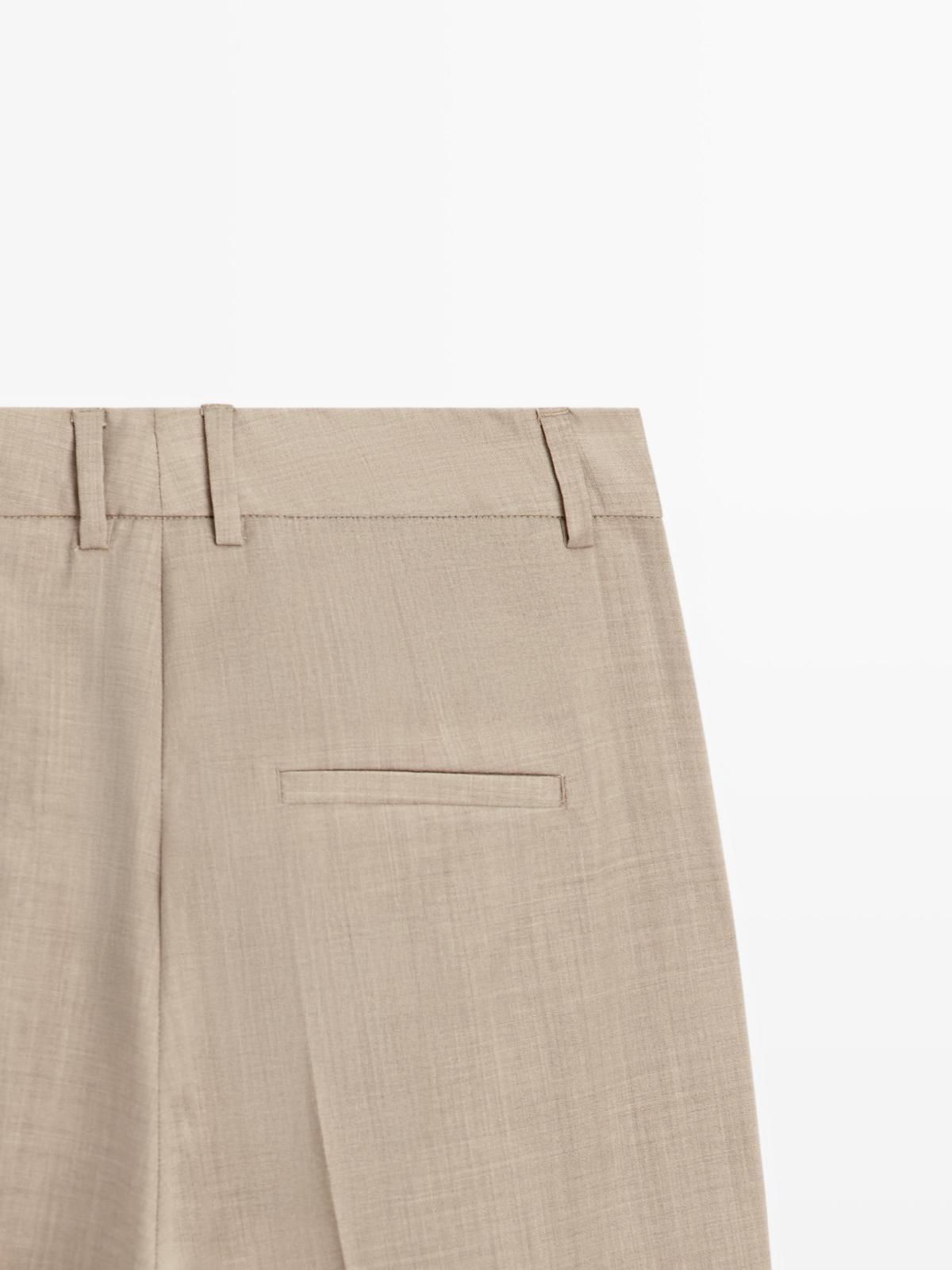 마시모두띠 와이드핏 100울 다트 슬랙스 팬츠 5012/681 BEIGE - 상세 이미지 2