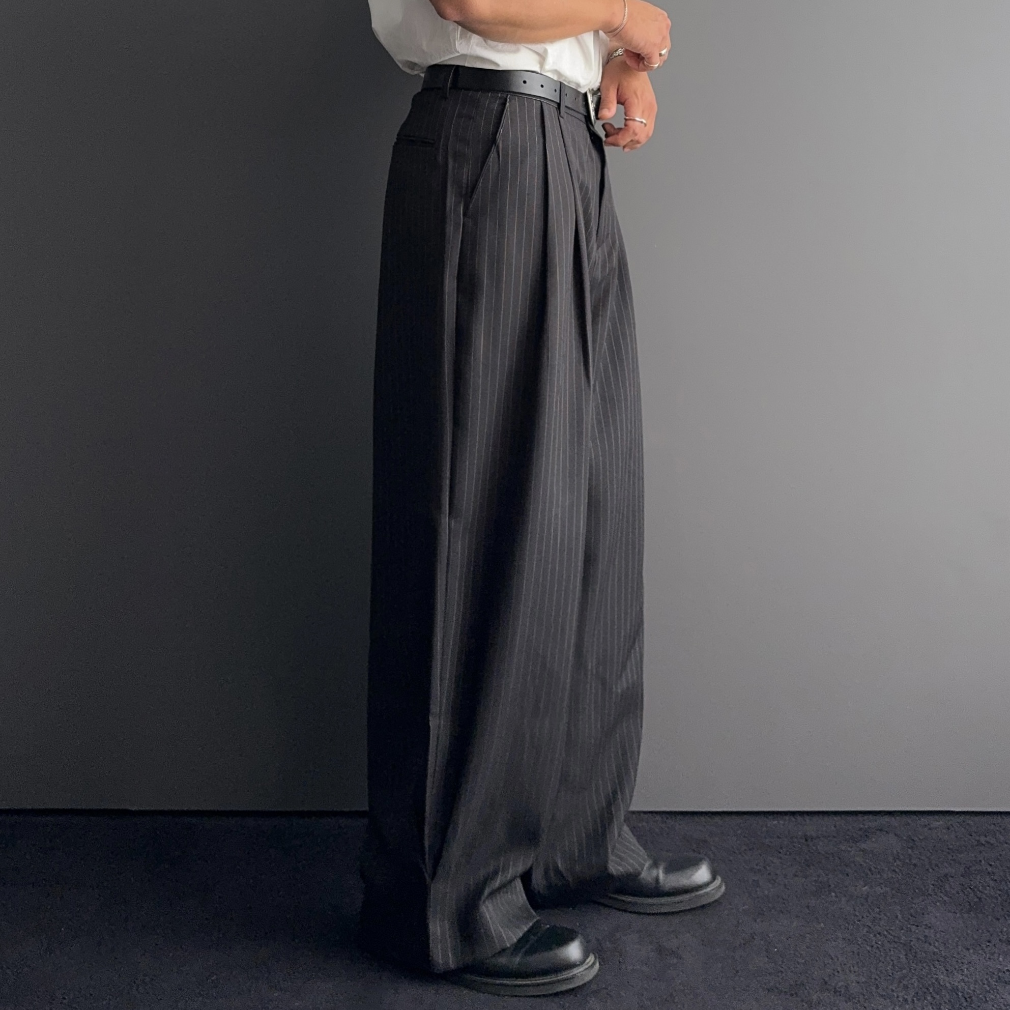 1+1 남자여름슬랙스 쿨슬랙스 남자스트라이프바지 - 상세 이미지 3