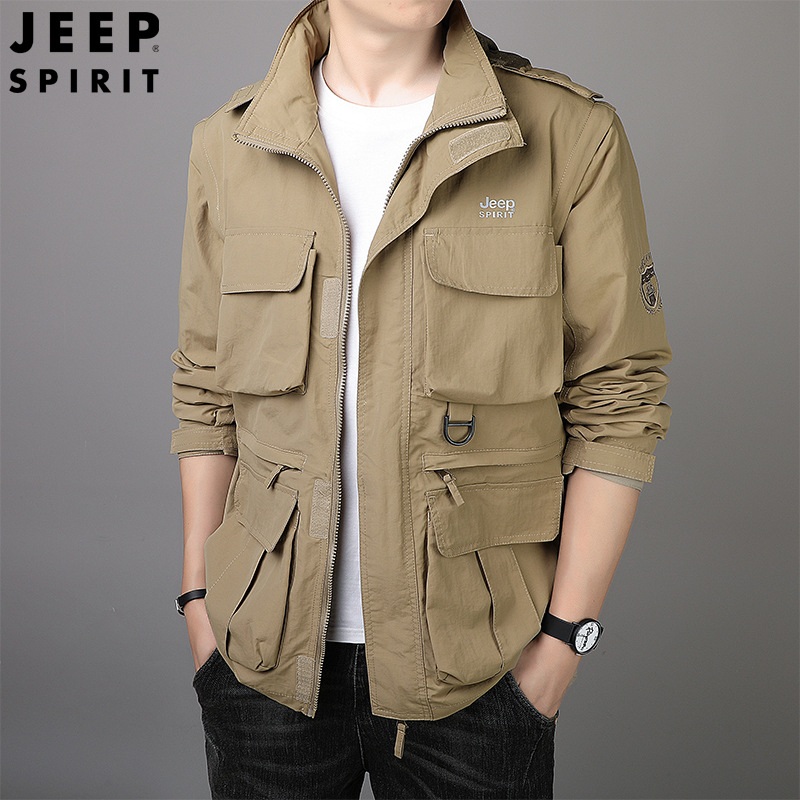 JEEP SPIRIT 가을 야상 자켓 사파리 바람막이 중년남성 슬리브 탈부착 재킷 - 상세 이미지 2