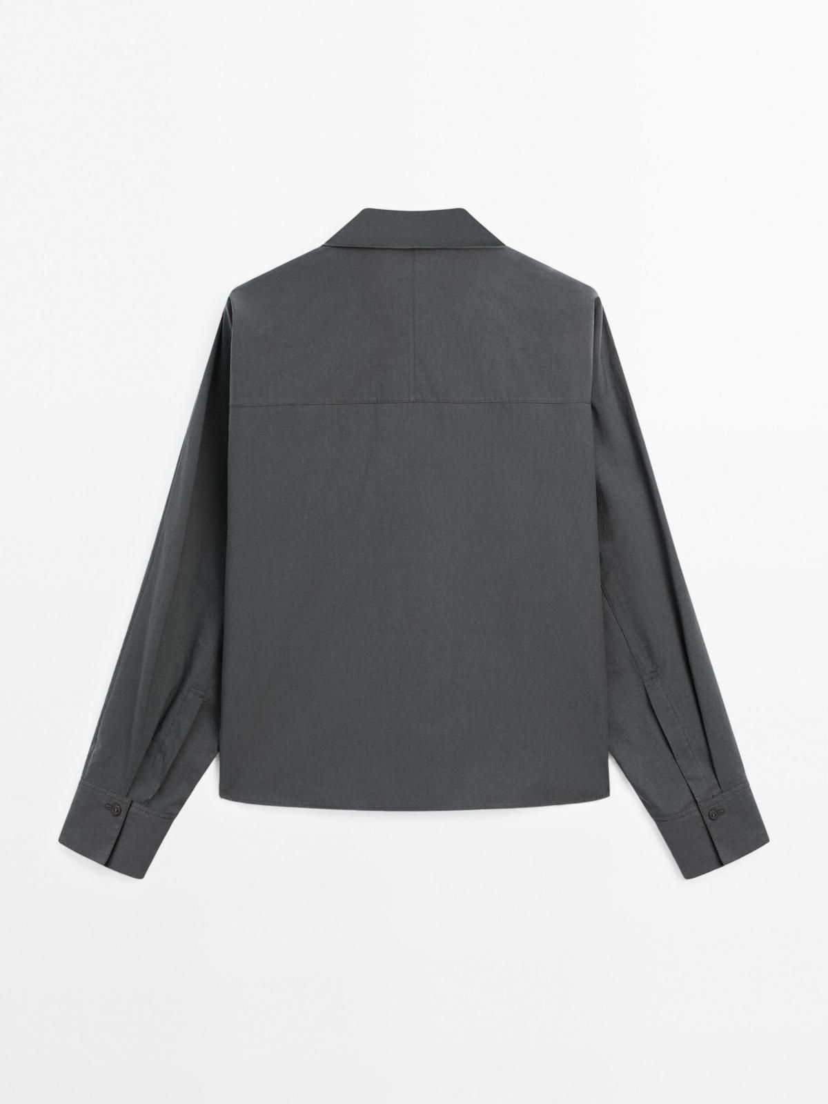 마시모두띠 오버핏 100 코튼 포플린 긴팔 셔츠 5112/612 BLUISH GREY - 상세 이미지 2