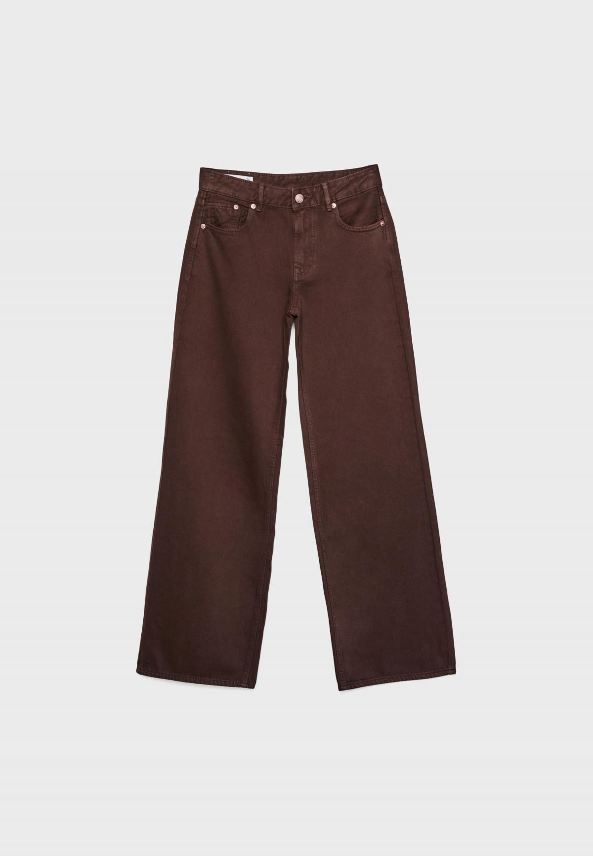 스트라디바리우스 트렌디 로우라이즈 와이드핏 데님 팬츠 1441/899 BROWN - 상세 이미지 2