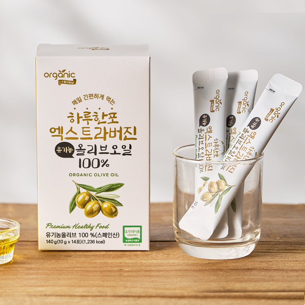 오가닉프렌즈 하루한포 100% 엑스트라버진 유기농 올리브오일 스틱 14포 - 상세 이미지 3