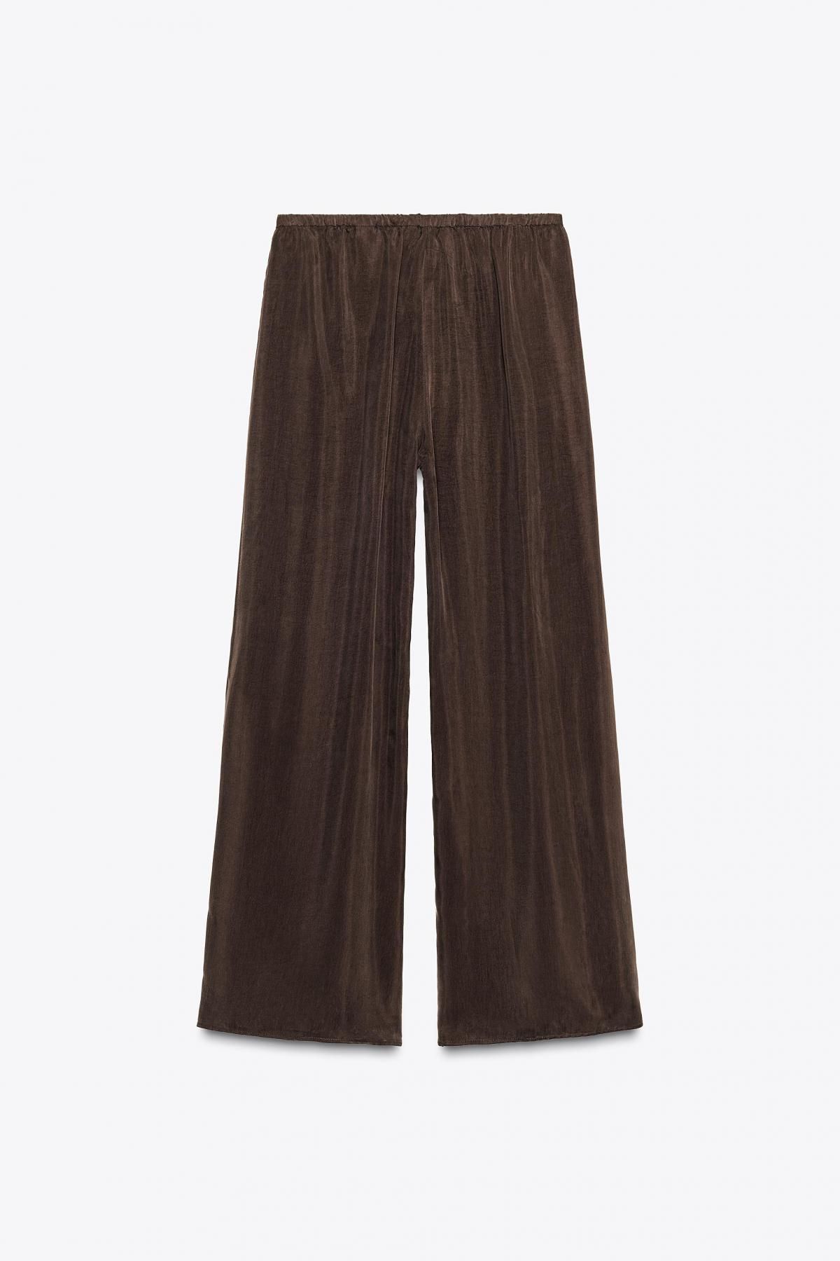 자라 슬릿 디테일 와이드 니트 팬츠 9479/250 DARK BROWN - 상세 이미지 4