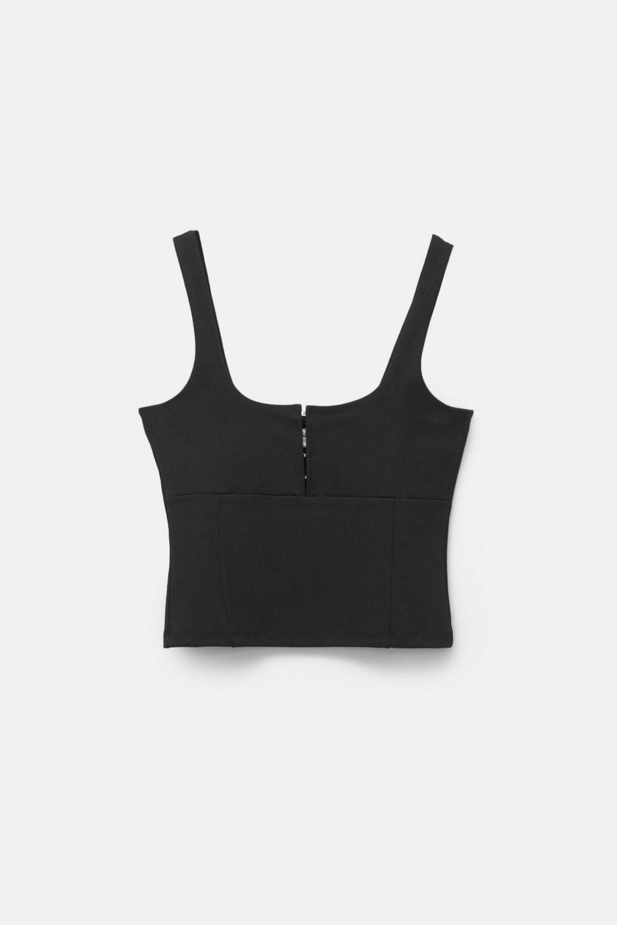 풀앤베어 스트랩 민소매 코르셋 탑 7152/356 BLACK - 상품 이미지