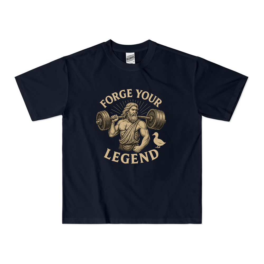 BLUEDUCKS _ 루즈핏 폴리 드라이 소프트터치 반팔 티셔츠 (공용)_Forge Your Legend _ 웨이트 트레이닝 - 상세 이미지 3