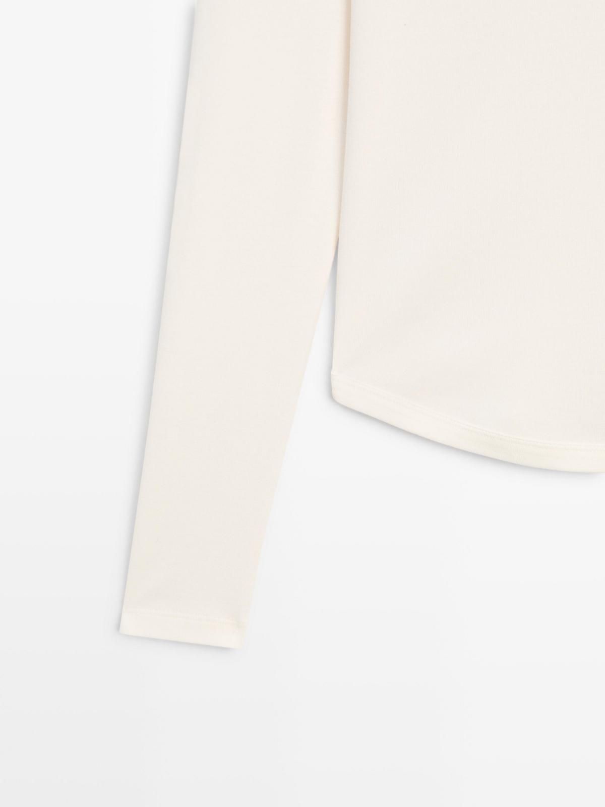 마시모두띠 미니멀 라운드넥 코튼 긴팔 티셔츠 6823/805 CREAM - 상세 이미지 4