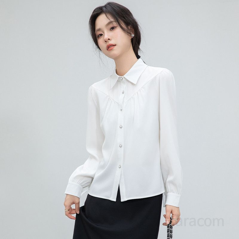 여성 긴팔셔츠 구김없는 캐주얼셔츠 출근용 가을 오버핏 스타일 편안한 착용감 데일리 옥스포드 셔츠 - 상세 이미지 5