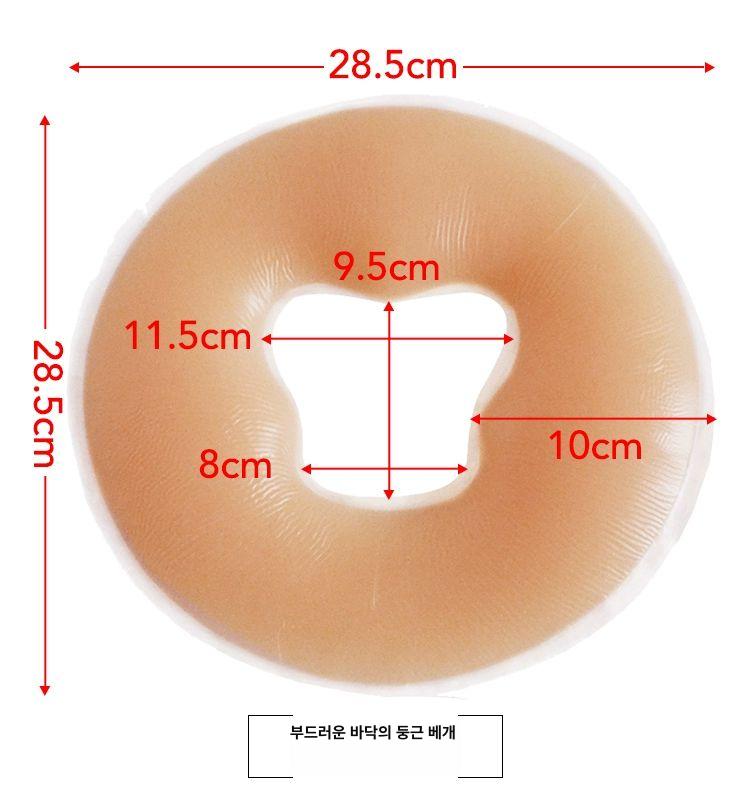 실리콘 안면 베개 미용 마사지 피부 관리실 경락 얼굴 쿠션 구멍 보호 피부색 부드러운 바닥 원형 1개 28.5-30cm - 상세 이미지 2