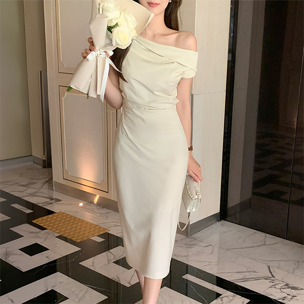 르쉐르 투웨이 드레이프 롱 원피스 op16164