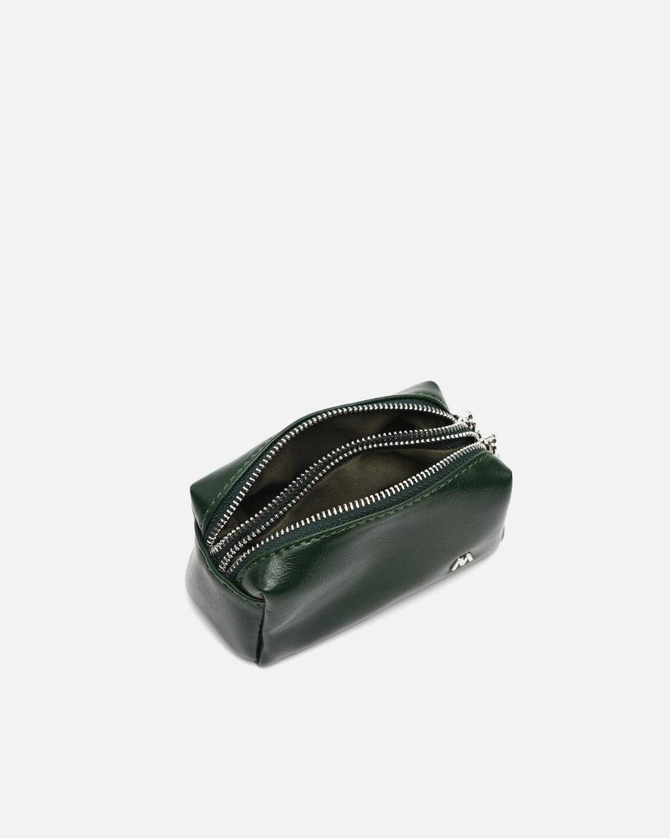 미사코 미니멀 레더 지퍼 코인 파우치 Aluci-5100398576011 VERDE - 상세 이미지 3