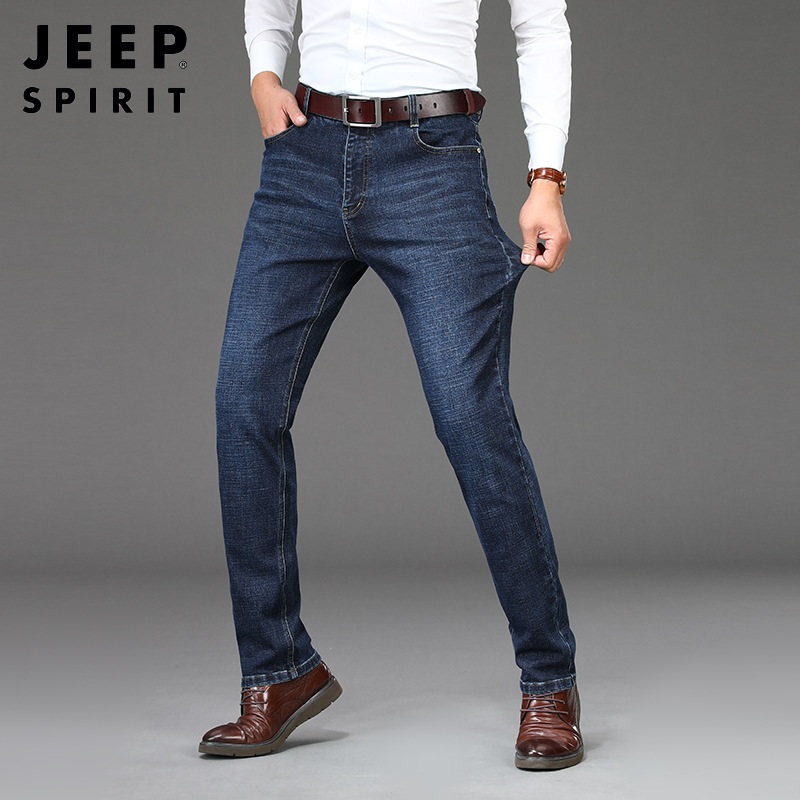 JEEP SPIRIT 봄 가을 남성 청바지 일자 슬림 스판 데님팬츠 - 상세 이미지 4