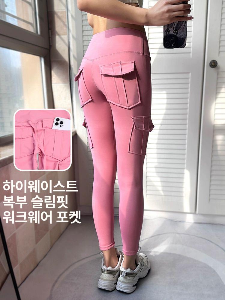 섹시 레깅스 포켓 힙업 운동복 카고 바지 헬스 주머니 여성 - 상세 이미지 3