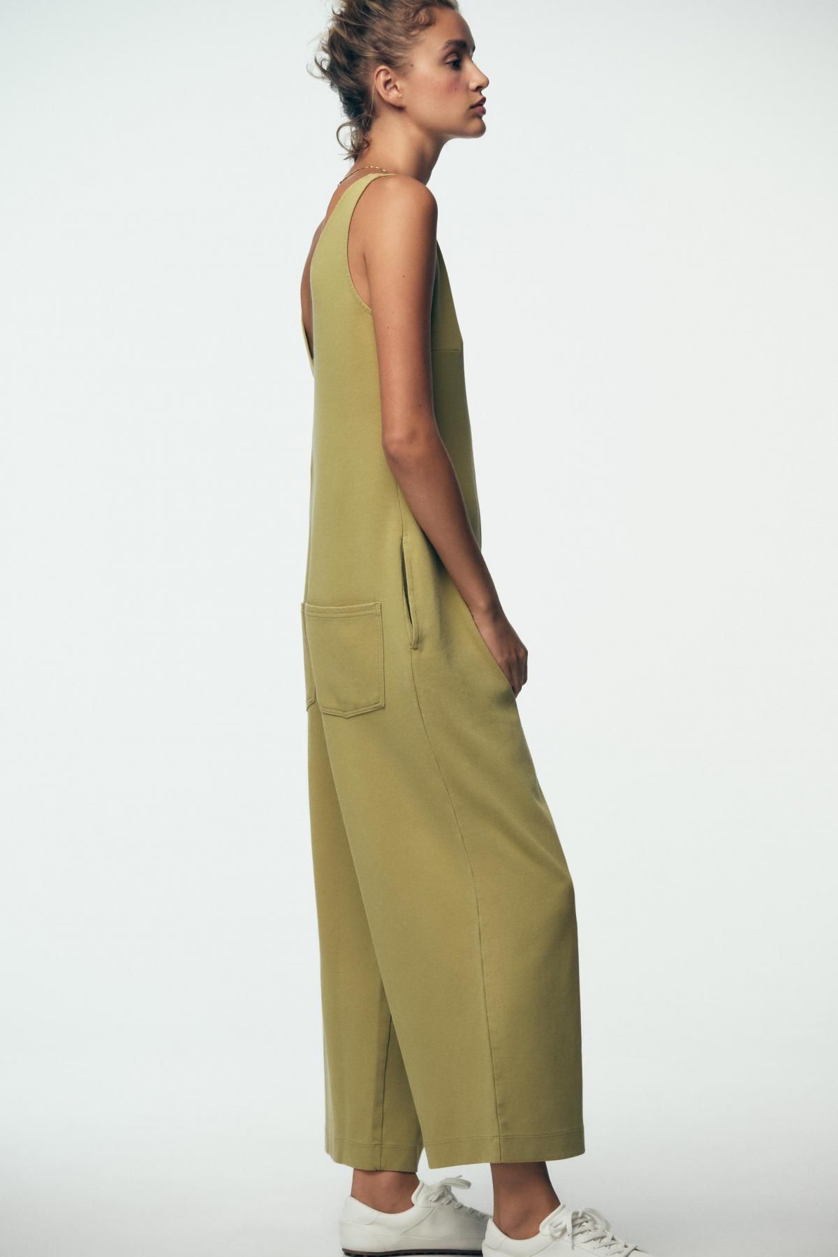 자라 모던 와이드핏 브이넥 점프수트 4174/209 OLIVE GREEN - 상세 이미지 5