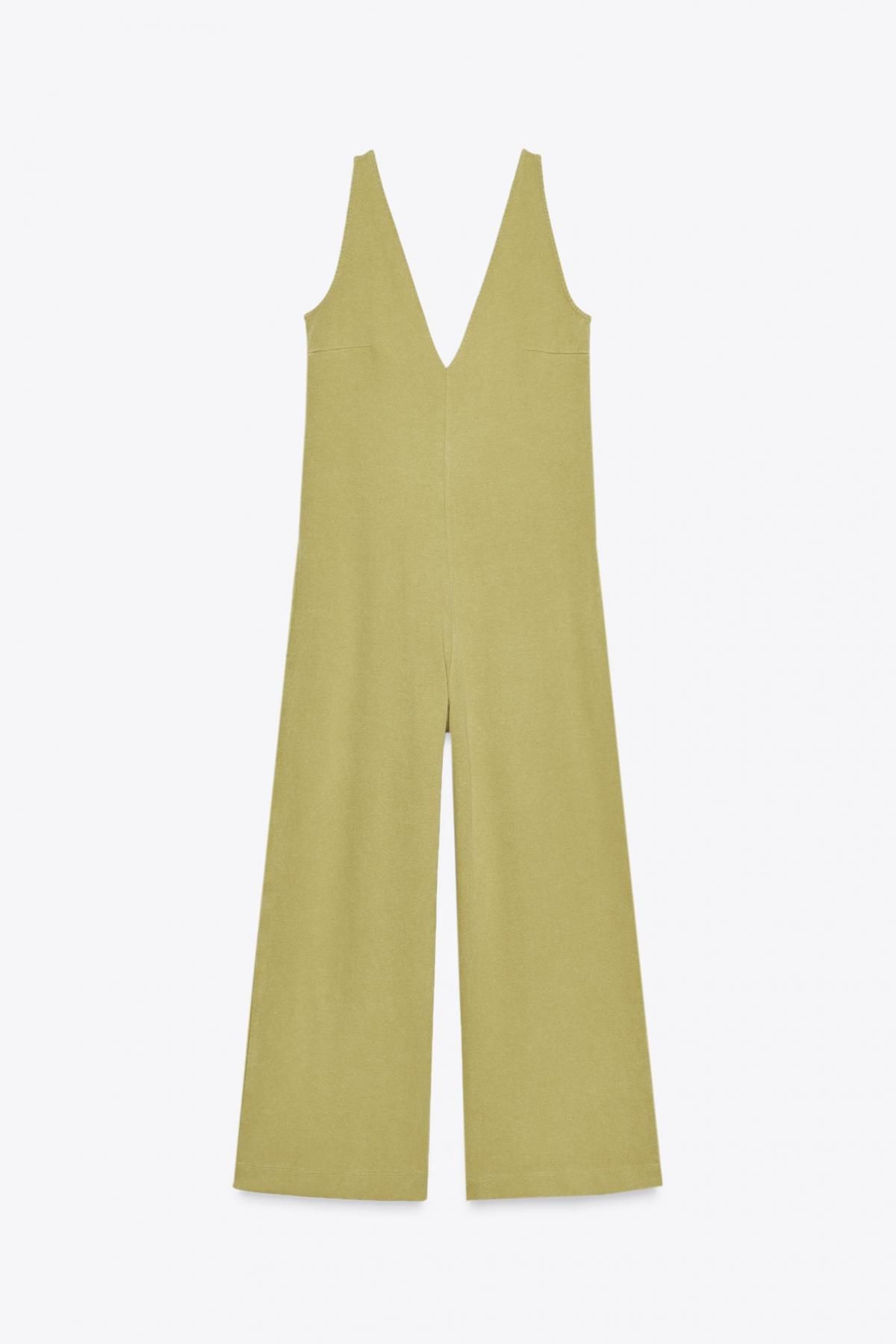자라 모던 와이드핏 브이넥 점프수트 4174/209 OLIVE GREEN - 메인 이미지