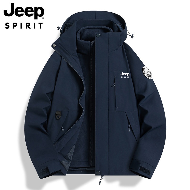JEEP SPIRIT 커플등산복 아웃도어 스포츠 3-in-1 투피스 탈부착 가능 재킷 - 상세 이미지 4