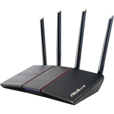 [해외]ASUS RT-AX55 AX1800 듀얼 밴드 WiFi 6기가비트 라우터, 802.11ax, 평생 인터넷 보안, 보호자 제어, 메시 지원, MU-M AC1900 | RT-A