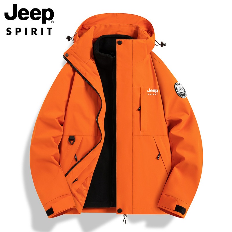 JEEP SPIRIT 커플등산복 아웃도어 스포츠 3-in-1 투피스 탈부착 가능 재킷 - 상세 이미지 2