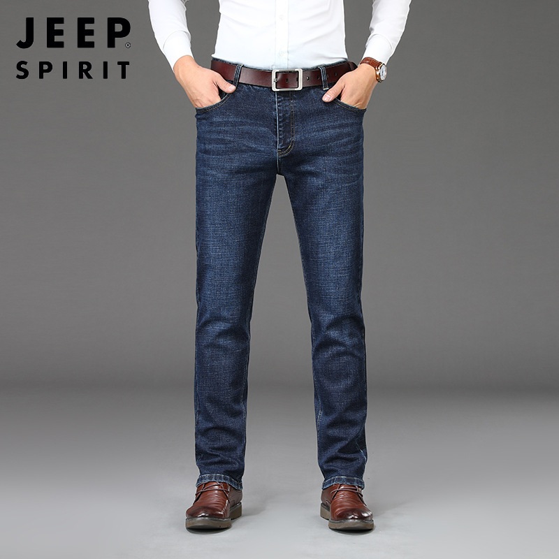 JEEP SPIRIT 봄 가을 남성 청바지 일자 슬림 스판 데님팬츠 - 상세 이미지 2
