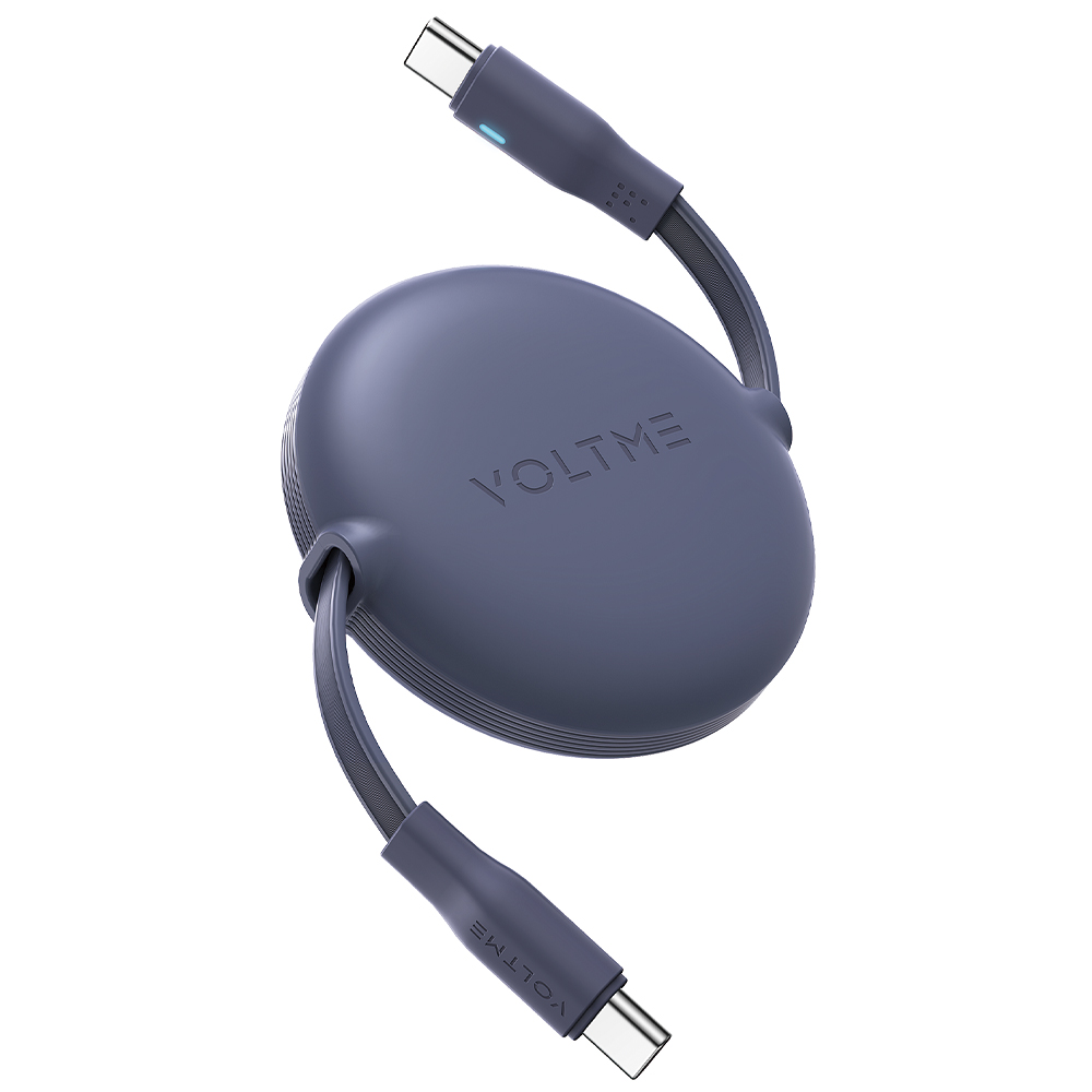 볼트미 YoYo 100W PD 고속충전 C타입 4단 릴 케이블 YY100 블루, 1개, 1m - 상품 이미지
