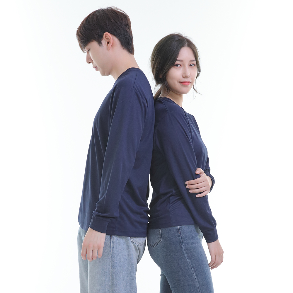 (8color)쿨론곤색라운드 긴팔티셔츠 식당 업소 가게티제작 유니폼셔츠 홀서빙복 이미지 6