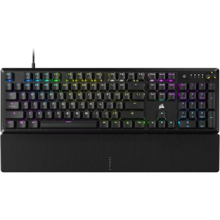 Corsair [해외]팜레스트가 장착된 CORSAIR K70 코어 RGB 기계식 유선 게이밍 키보드  프리루브 MLX 레드 리니어 스위치, SOCD, ABS 더블샷 키캡, 사운드 감쇠, 미디어