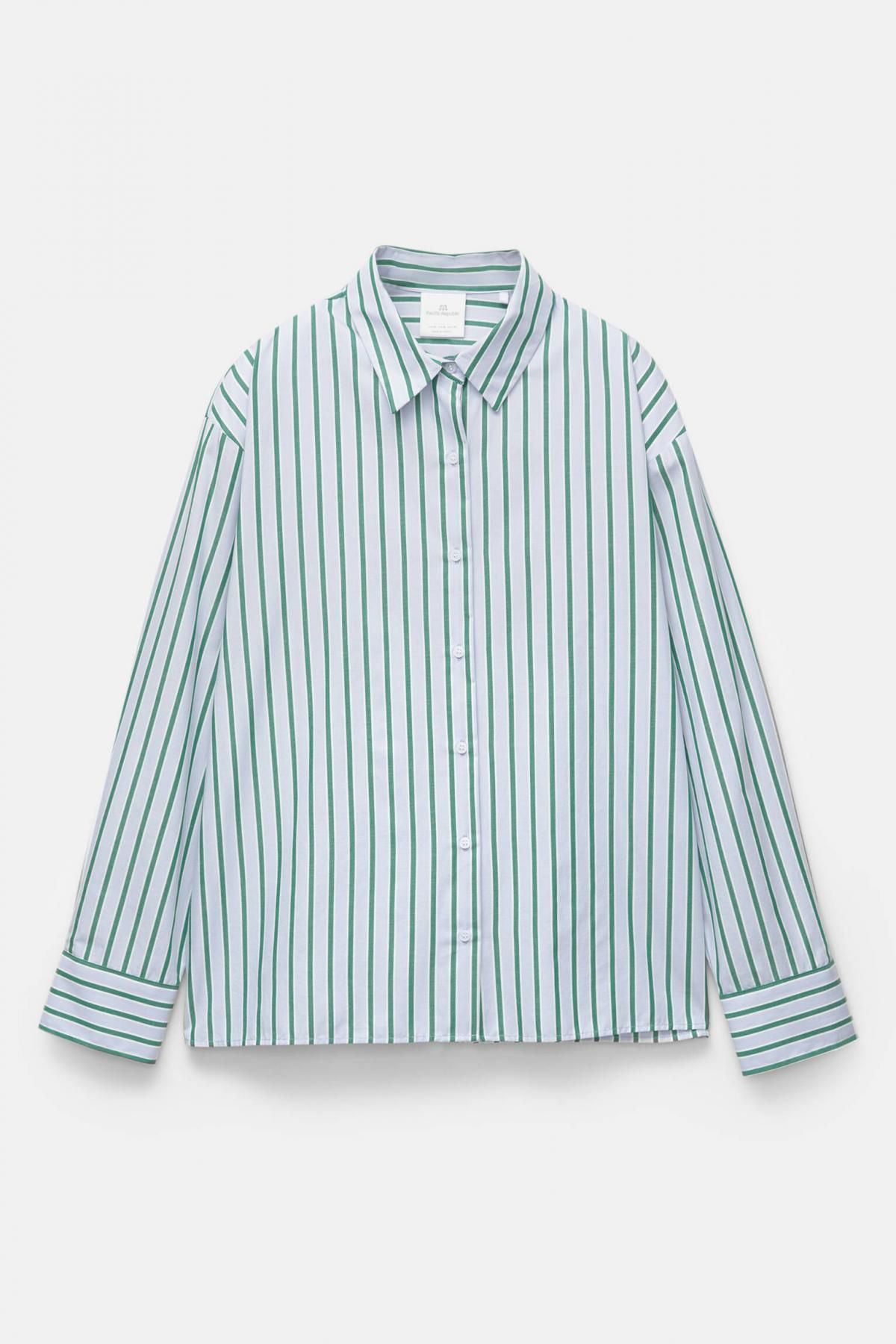 풀앤베어 스트라이프 오버핏 긴팔 셔츠 7472/377 PASTEL BLUE - 메인 이미지