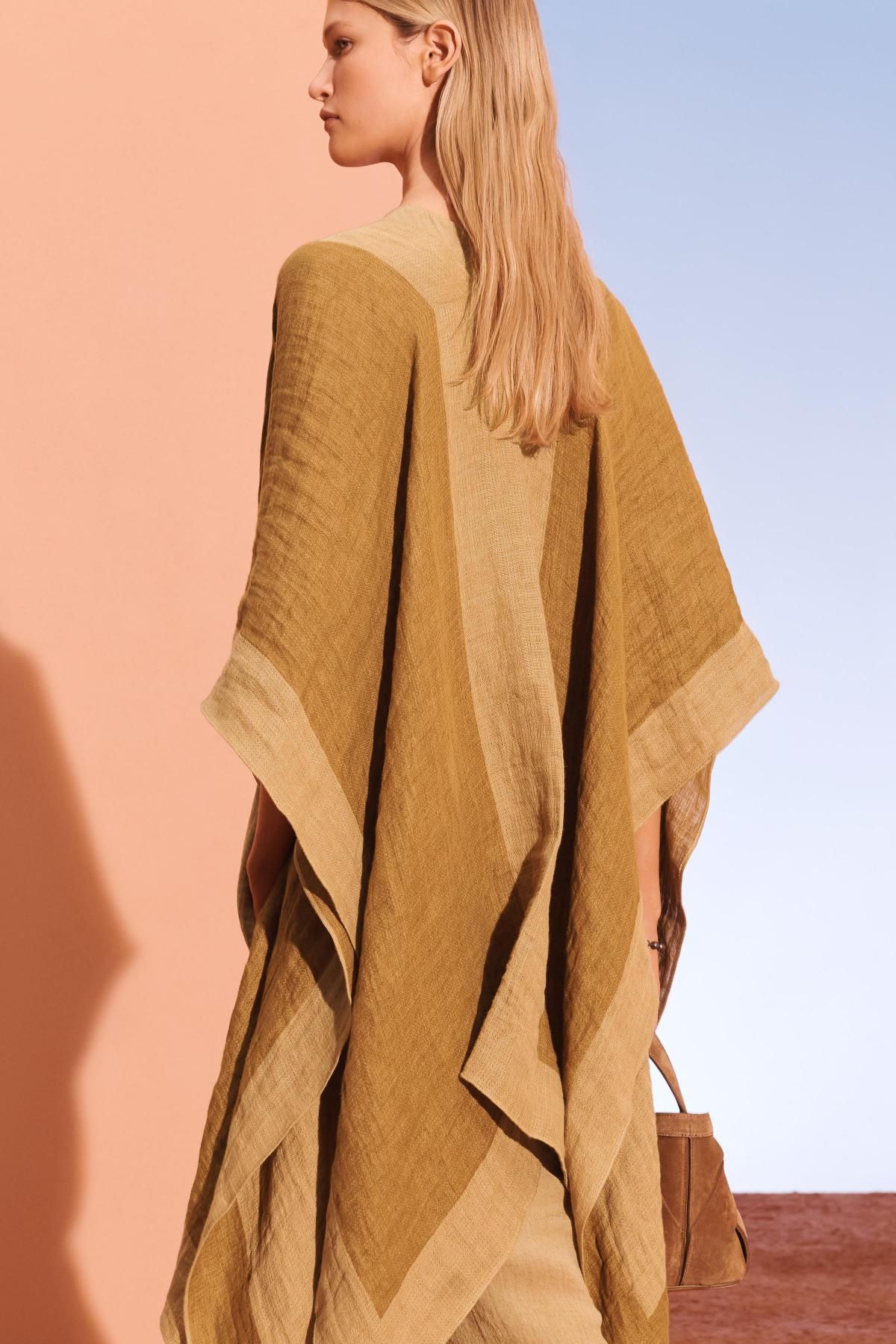 자라 내추럴 린넨 오픈 케이프 판초 6188/900 BEIGE - 상세 이미지 4