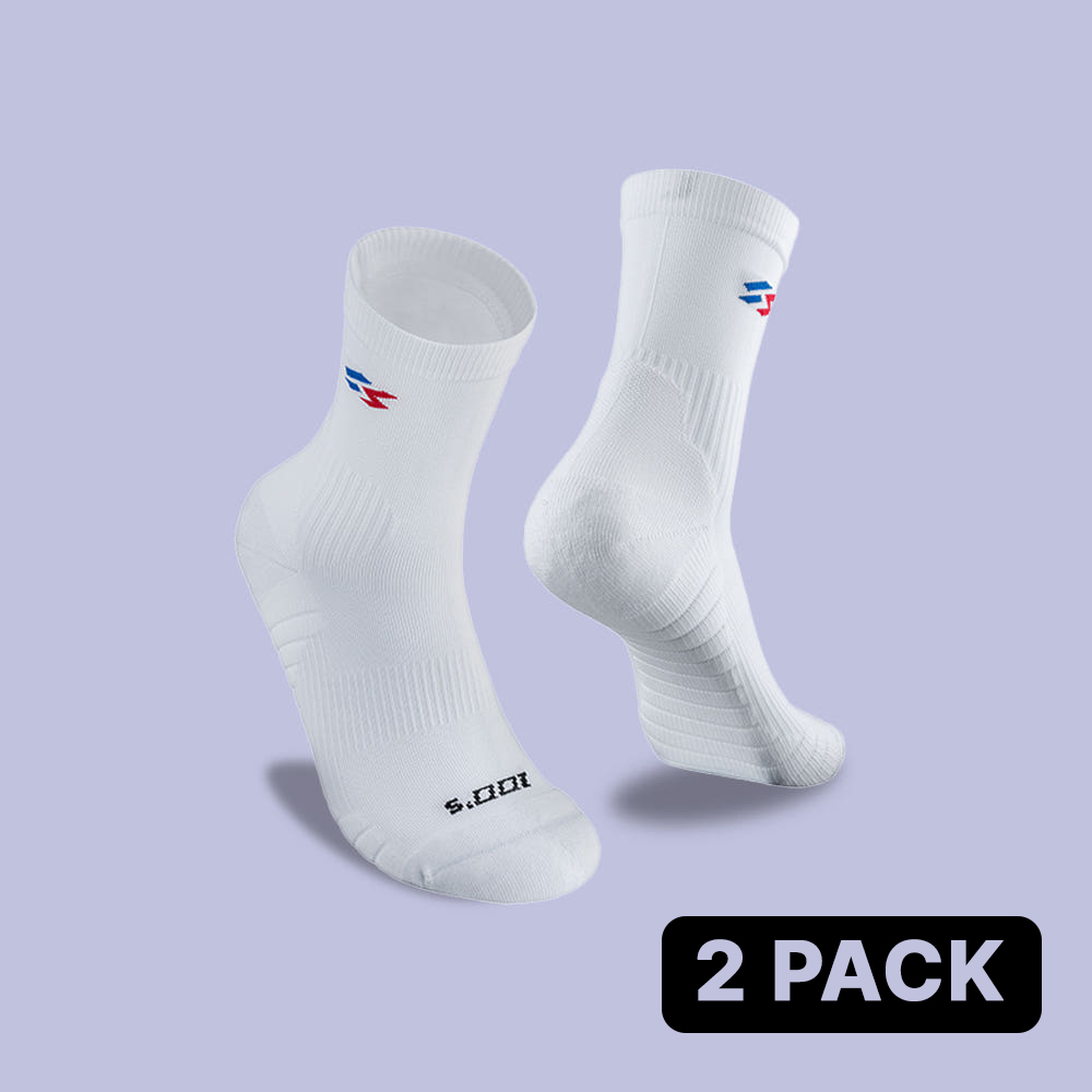 백스삭스 러너42 러닝 컴프레션양말 마라톤 트레일 기능성 남성 스포츠 화이트(2PACK), L(250-265mm)