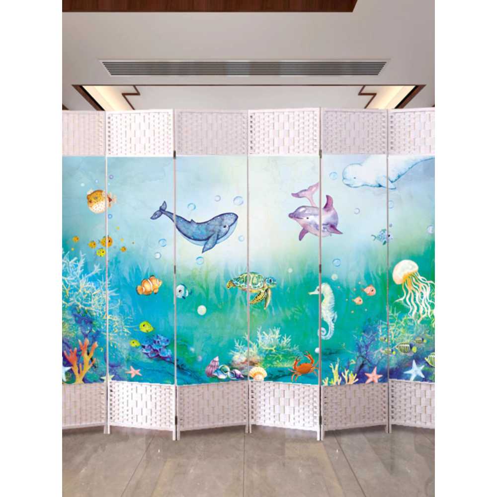 일본식 병풍 스타일 파티션 접이식 인테리어 가구 1.8mx50cm 4개 (단면) - 상세 이미지 3