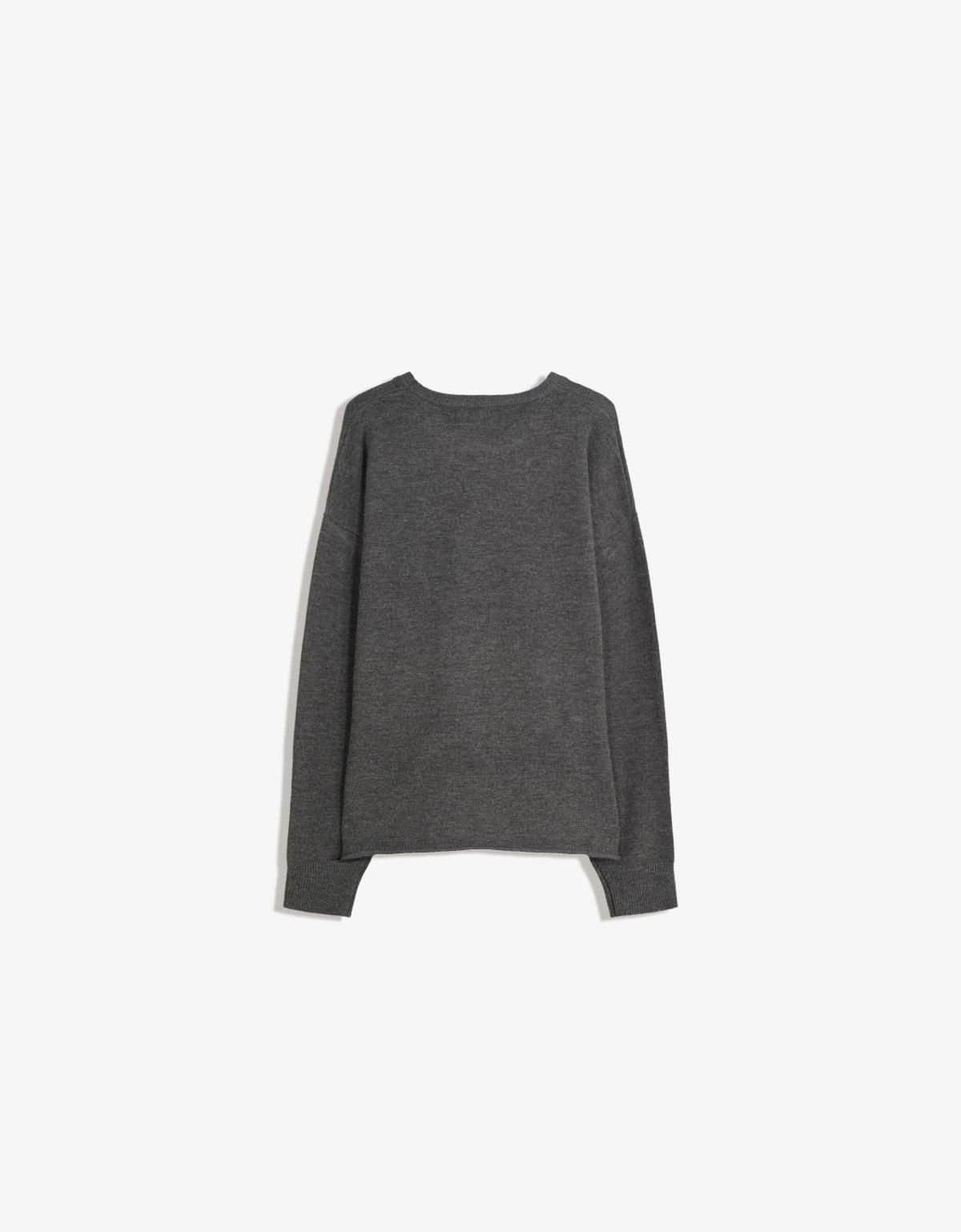 버쉬카 미니멀 다크그레이 라운드넥 니트 스웨터 7115/376 DARK GREY - 상세 이미지 2