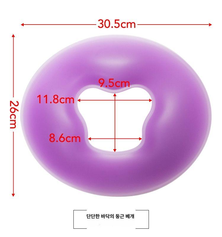 실리콘 안면 베개 미용 마사지 피부 관리실 경락 얼굴 쿠션 구멍 보호 피부색 부드러운 바닥 원형 1개 28.5-30cm - 상세 이미지 4