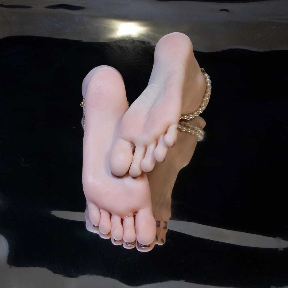 리얼 실리콘 발 모형 패디 연습 네일 디스플레이용 A형 발한쌍 - 상품 이미지