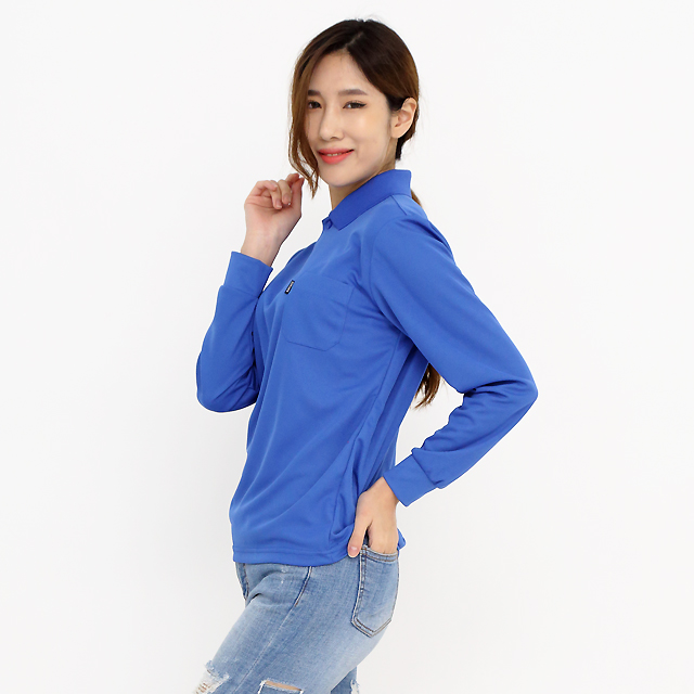 (16color)쿨론기능성딥블루긴팔티셔츠 식당유니폼 단체티셔츠 가게티로고제작 홀서빙복 - 상세 이미지 5