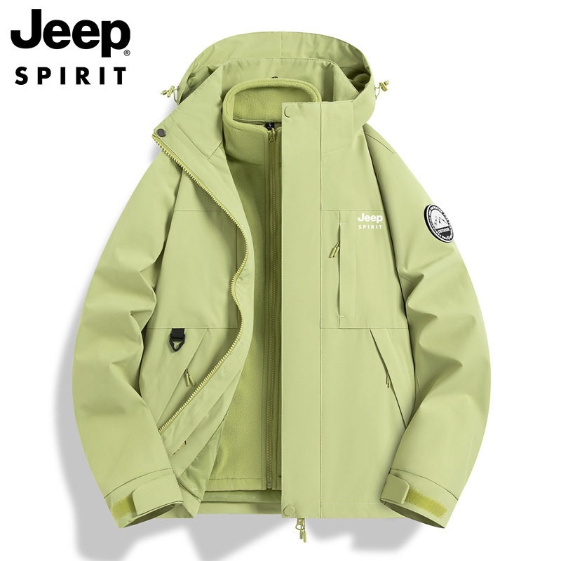 JEEP SPIRIT 커플등산복 아웃도어 스포츠 3-in-1 투피스 탈부착 가능 재킷 - 상세 이미지 3