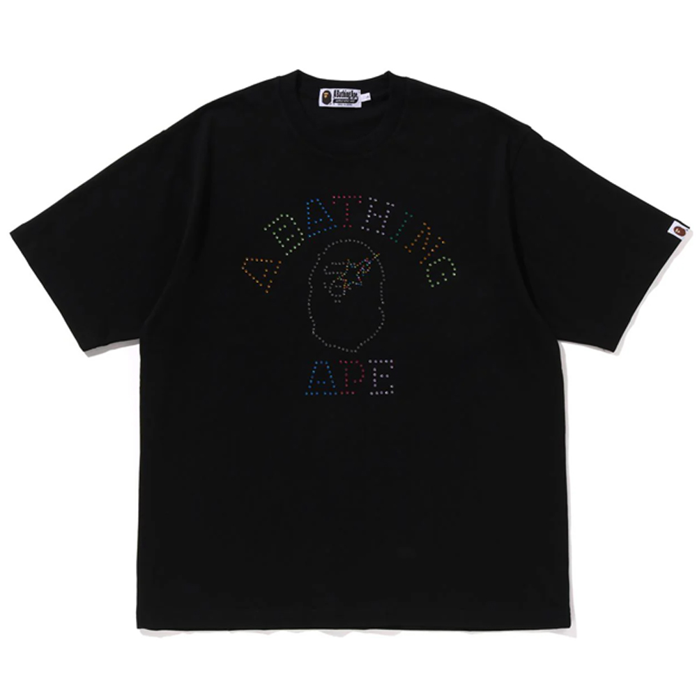 베이프 반팔티 RHINESTONE COLLEGE RELAXED FIT TEE 1L80-109-313 - 메인 이미지
