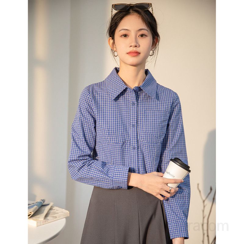 스트라이프 여성 셔츠 루즈핏 긴팔 폴로 칼라 여름 블라우스 구김없는 경량 여성셔츠 데일리 캐주얼 스타일링 편안한 착용감 - 상세 이미지 2