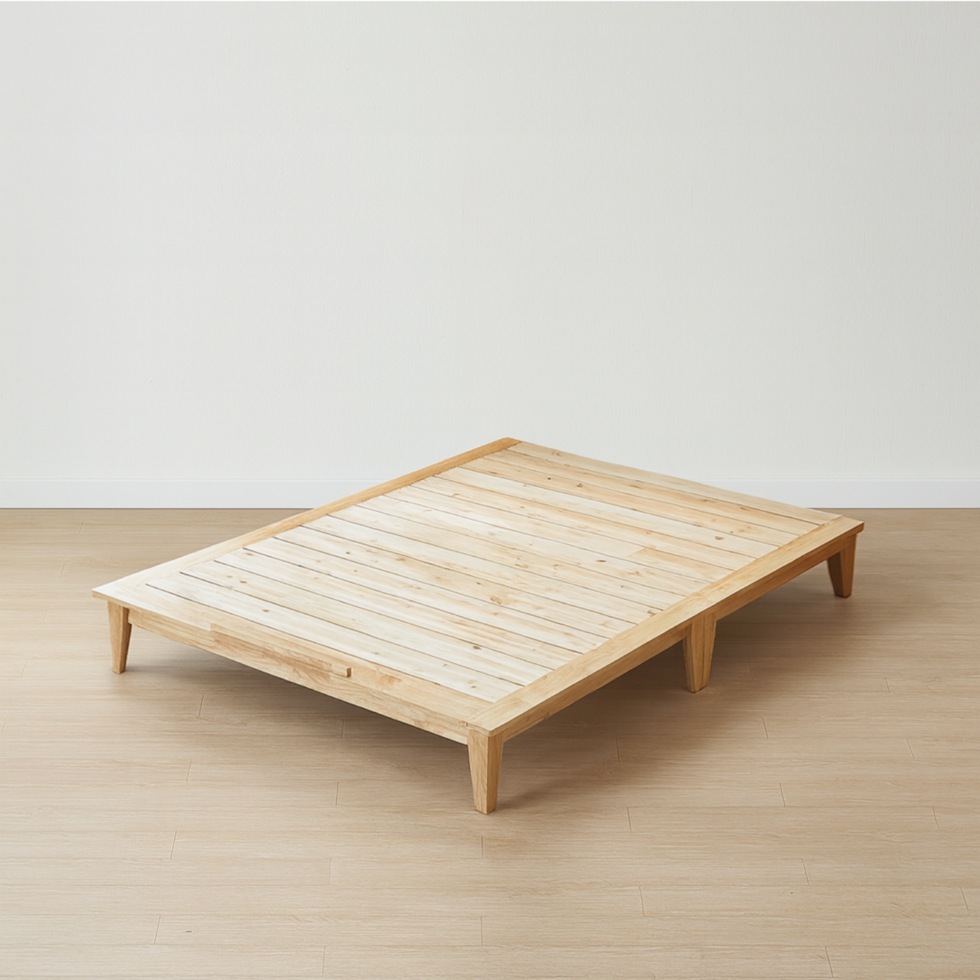 평상형 무헤드 고무나무 원목침대프레임 침대깔판 슈퍼싱글