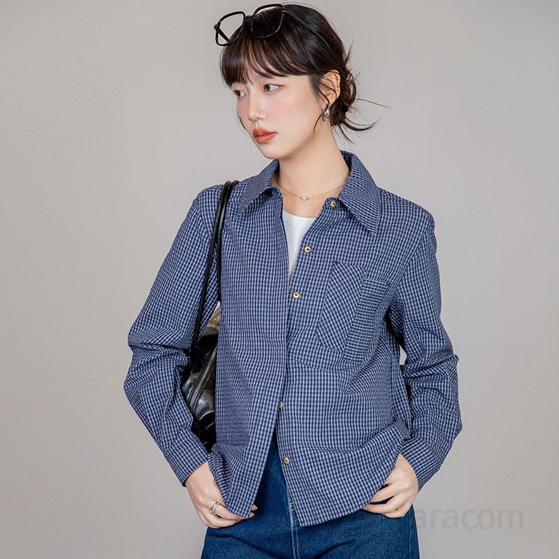 여성 체크셔츠 루즈핏 긴팔 캐주얼 셔츠자켓 봄여름 스타일 데일리 아우터 레이어링 다양한 연출 가능 편안한 착용감 - 상세 이미지 5