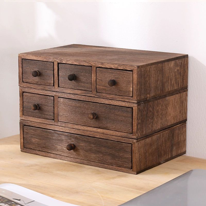 약장 약국 앤틱 전통 수납장 가구 정리장 우드 1 브라운+3칸 1서랍 재고