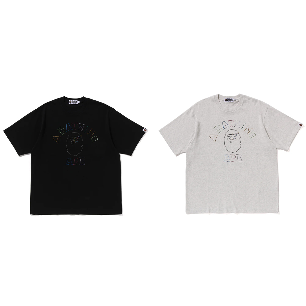 베이프 반팔티 RHINESTONE COLLEGE RELAXED FIT TEE 1L80-109-313 - 상세 이미지 5