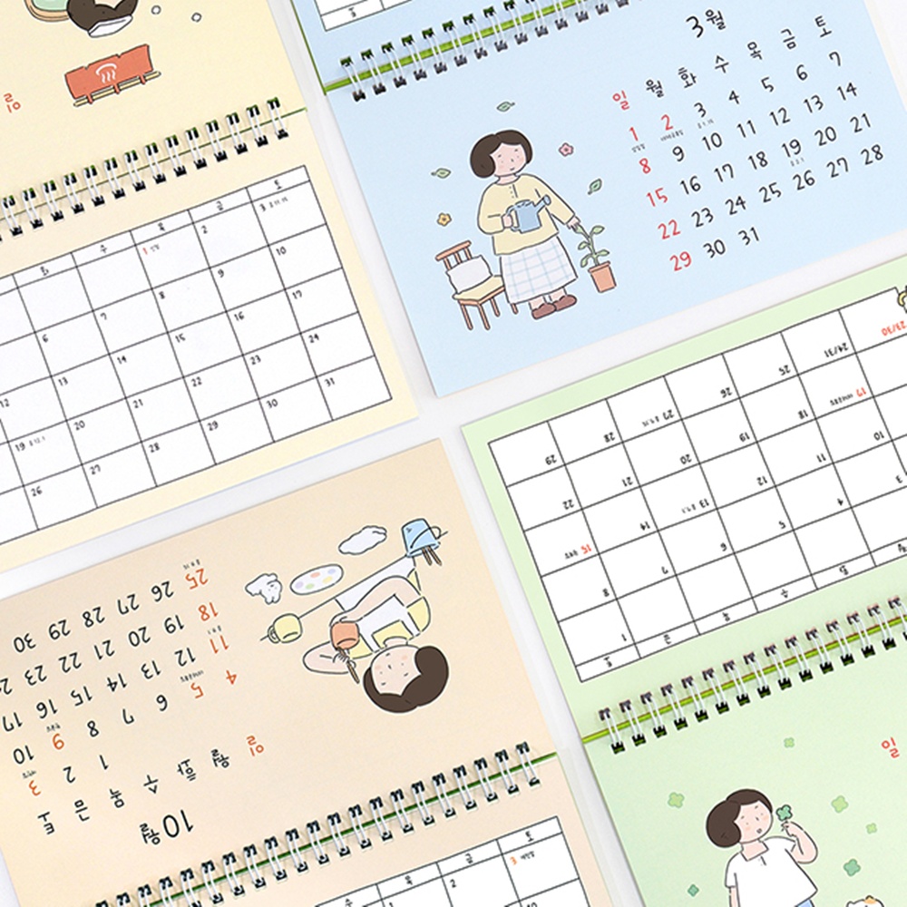 2026년 탁상 달력 2026 귀여운 일러스트 데스크 캘린더 26년 인디고 - 상세 이미지 3
