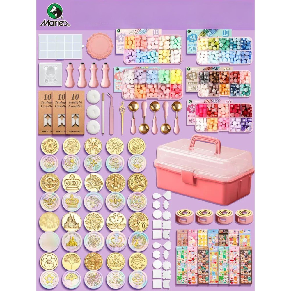 씰링 스탬프 실링 왁스 세트  도장 찍기 놀이 황동 인장 최고급 구카 세트 만능 최고급