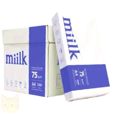 miilk 복사지A4 2500매 75g 시험지 a4복사지 프린터용지